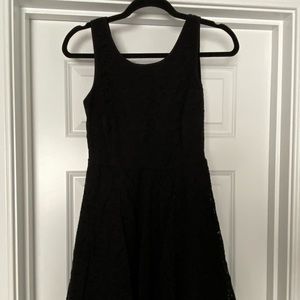 Black lace mini dress